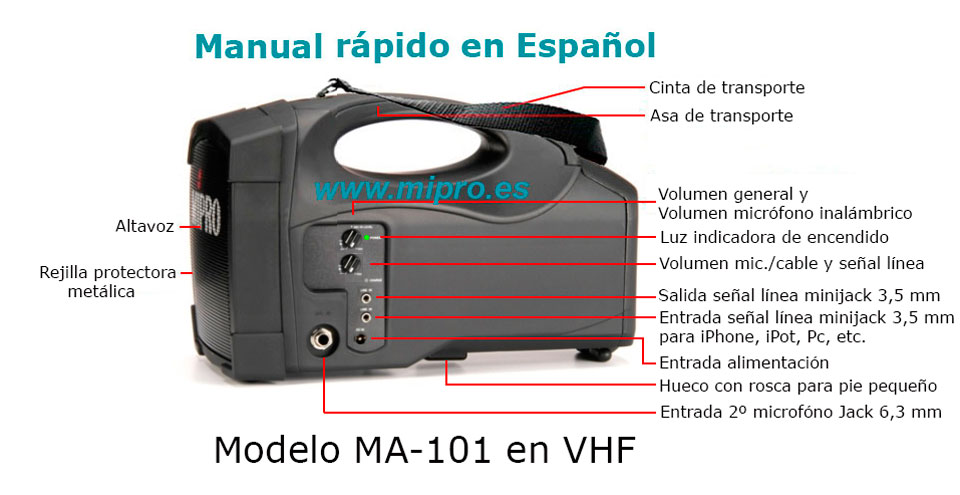 Mipro MA 101 manual en Español